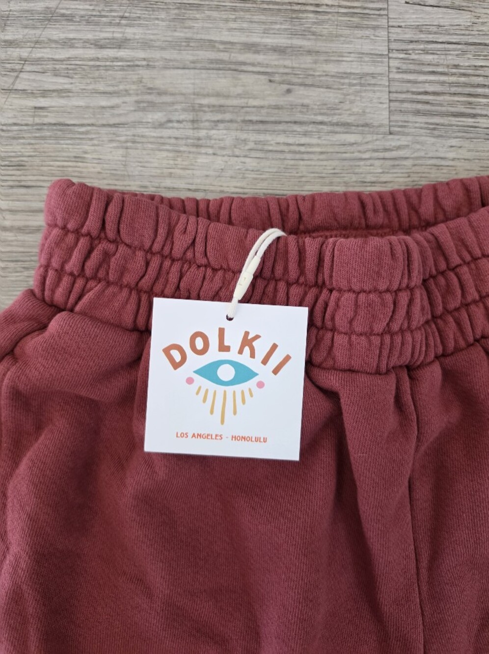 Dolkii Ribbed Elastic Waist Wide-Leg Pants — Dusty Rose NWT